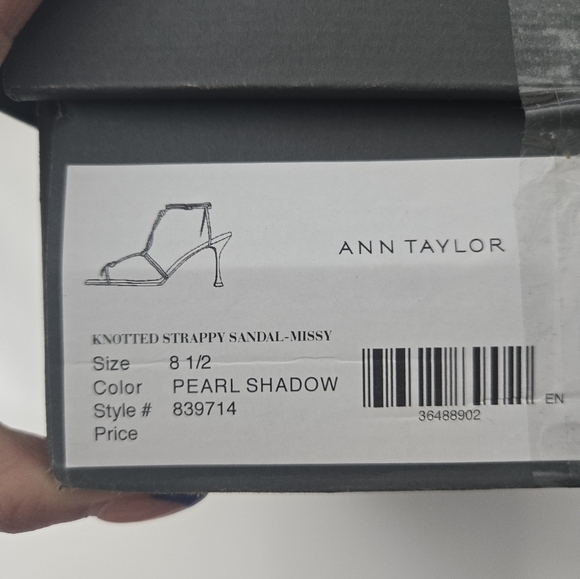 Ann Taylor KNOTTED STRAPPY SANDAL-MISSY. PEARL SHADOW. Size 8.5. New. - Picture 7 of 7